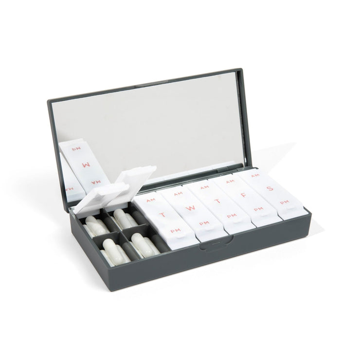 Am Pm Box Form Charcoal Gray AM/PM Pill Box – Port and Polish
