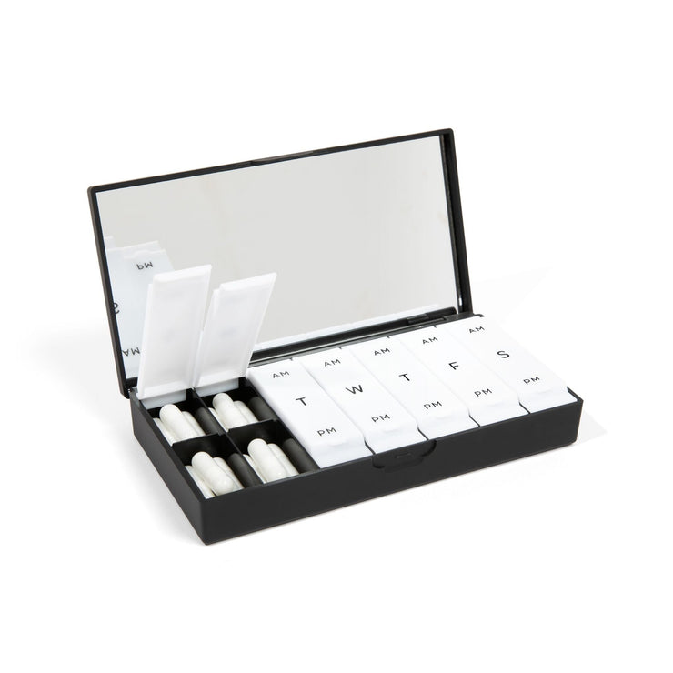 Am Pm Box Form Classic Black AM/PM Pill Box – Port and Polish