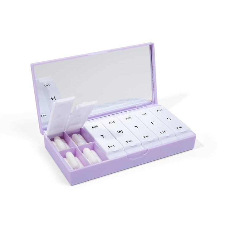 Lilac AM/PM Pill Box Pillbox Port and Polish 