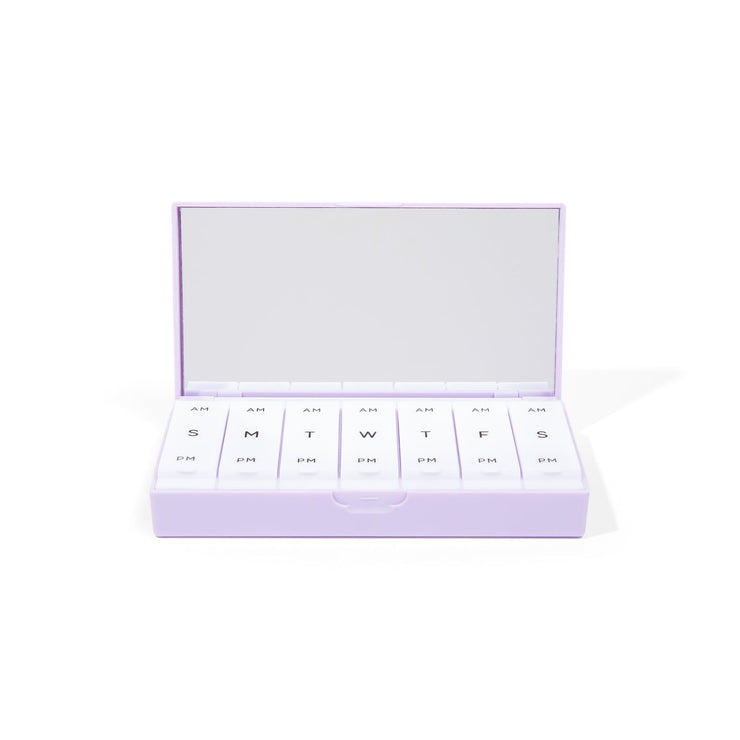 Lilac AM/PM Pill Box Pillbox Port and Polish 